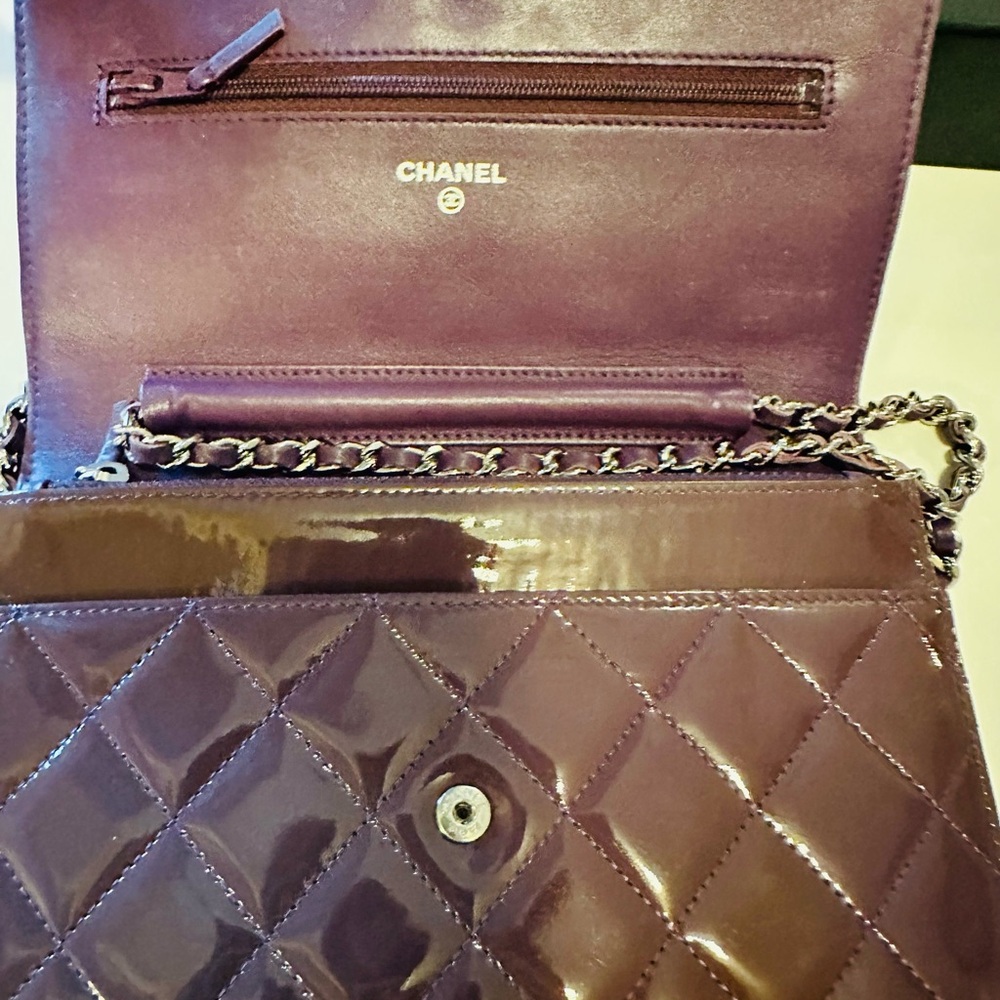 Chanel Quilted Burgundy Wallet On Chain - Picture 9 of 16